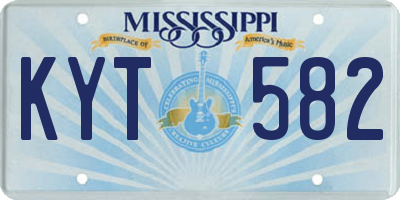 MS license plate KYT582