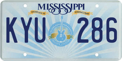 MS license plate KYU286