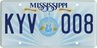 MS license plate KYV008