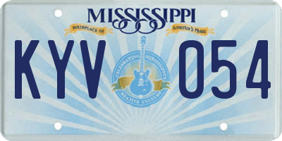 MS license plate KYV054
