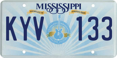 MS license plate KYV133