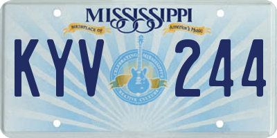 MS license plate KYV244