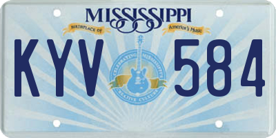 MS license plate KYV584