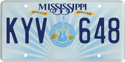 MS license plate KYV648