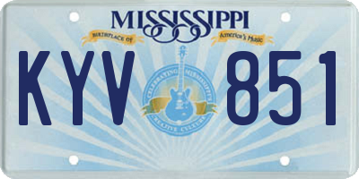 MS license plate KYV851