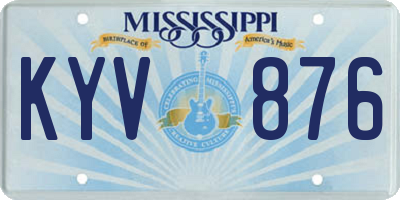 MS license plate KYV876