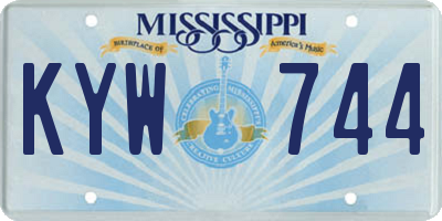 MS license plate KYW744