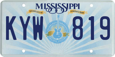 MS license plate KYW819
