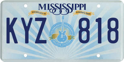 MS license plate KYZ818