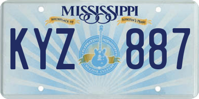MS license plate KYZ887