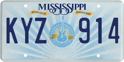 MS license plate KYZ914
