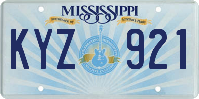 MS license plate KYZ921