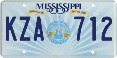MS license plate KZA712