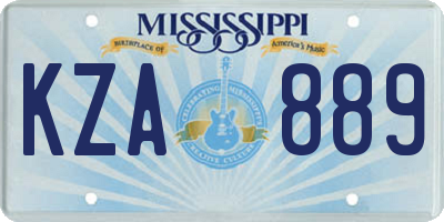 MS license plate KZA889