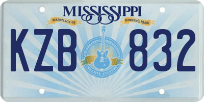 MS license plate KZB832