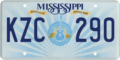MS license plate KZC290