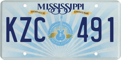 MS license plate KZC491