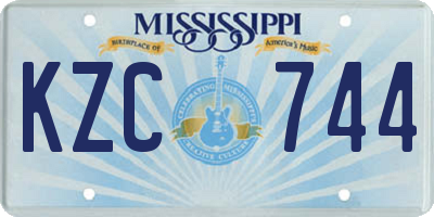 MS license plate KZC744
