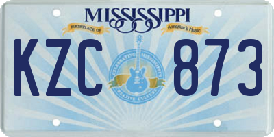 MS license plate KZC873