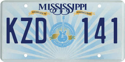 MS license plate KZD141
