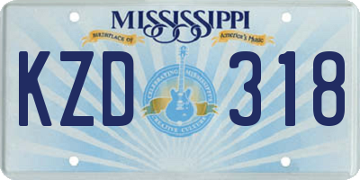 MS license plate KZD318