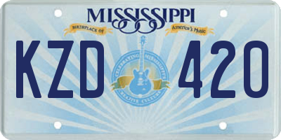 MS license plate KZD420