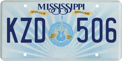 MS license plate KZD506