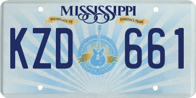 MS license plate KZD661