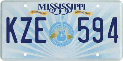 MS license plate KZE594