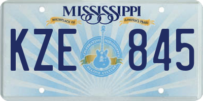 MS license plate KZE845