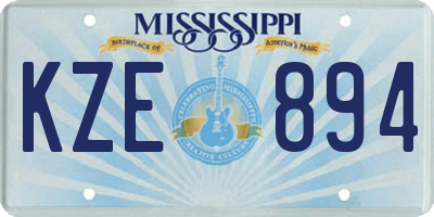 MS license plate KZE894