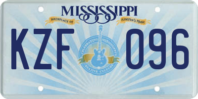 MS license plate KZF096