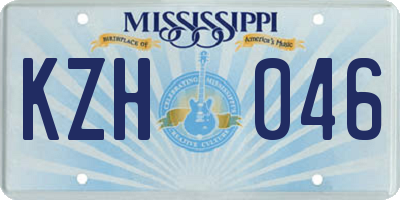 MS license plate KZH046