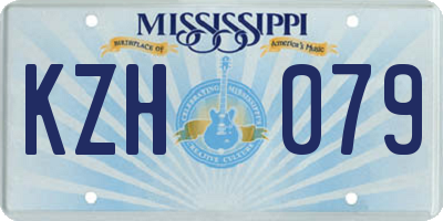 MS license plate KZH079