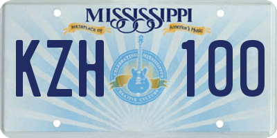 MS license plate KZH100