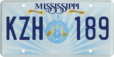 MS license plate KZH189