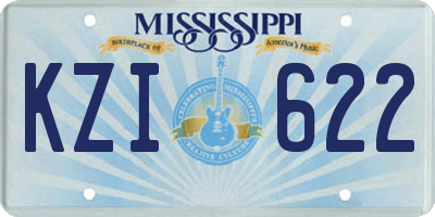 MS license plate KZI622