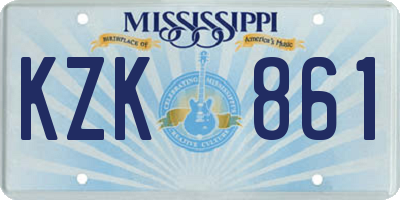 MS license plate KZK861
