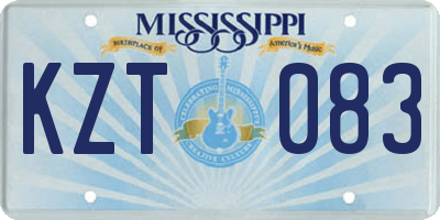 MS license plate KZT083