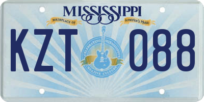 MS license plate KZT088