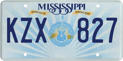 MS license plate KZX827