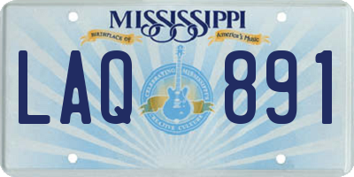 MS license plate LAQ891