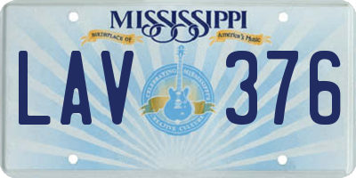 MS license plate LAV376