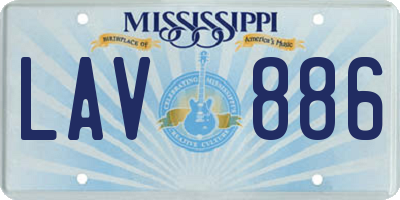 MS license plate LAV886