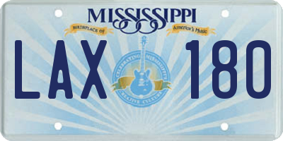 MS license plate LAX180