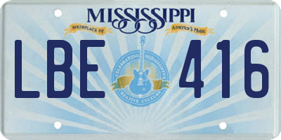 MS license plate LBE416
