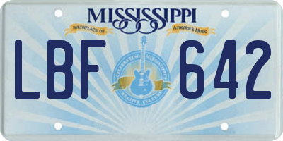 MS license plate LBF642