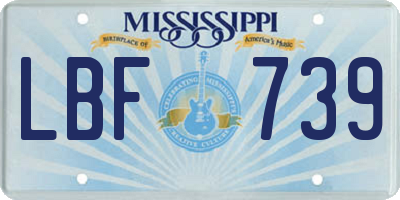 MS license plate LBF739