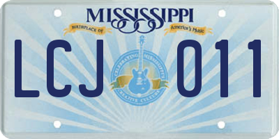 MS license plate LCJ011