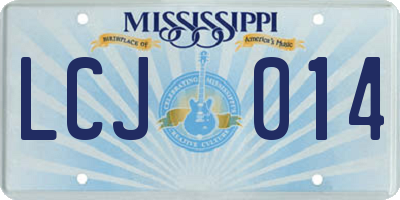 MS license plate LCJ014